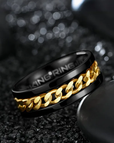 Miniatura 23 de King Ring 8mm Spinner Ring – Fidget Ring for Men & Women – Designed in USA