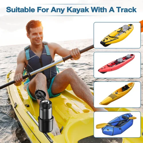 Miniatura 2 de Portavasos para kayak con lengüeta de goma, soporte multifuncional para botellas de agua de kayak, soporte para bebidas, soporte para teléfono, Negro