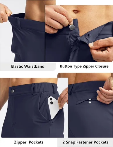 Miniatura 4 de Soothfeel Pantalones deportivos de golf para hombre con 5 bolsillos, ajustados, elásticos, para correr, viajes, trabajo, para hombre
