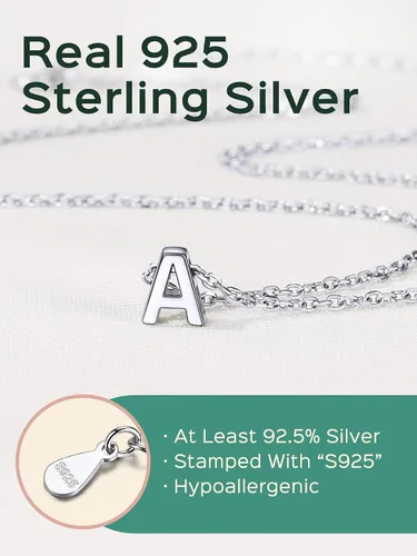 Miniatura 4 de ChicSilver 925 Sterling Silver Initial Ankle Bracelets for Women, Simple Dainty Letter Initial Anklets Beach Foot Chain Alphabet Jewelry