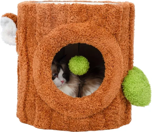 Miniatura 11 de NUNU LAB Árbol para gatos de 90.5 pulgadas de alto – Torre grande de árbol mágico para gatos con postes rascadores de sisal, escondite lateral
