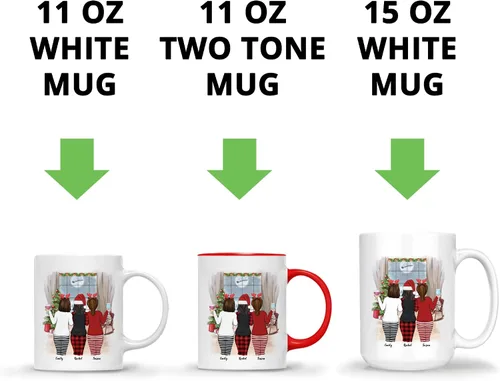 Miniatura 6 de Gossby Taza de café de Navidad personalizada para amigas, regalos de amistad personalizados para mujeres con diseño, nombre, regalos de mujer