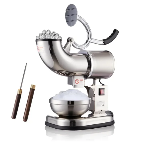 Miniatura 4 de Blue Ice Crusher Shaver Electric 300W Snow Cone Maker Machine 440lbs/hr Shaved Ice Machine Stainless Steel Kitchen Electric Ice Crusher Free Ice
