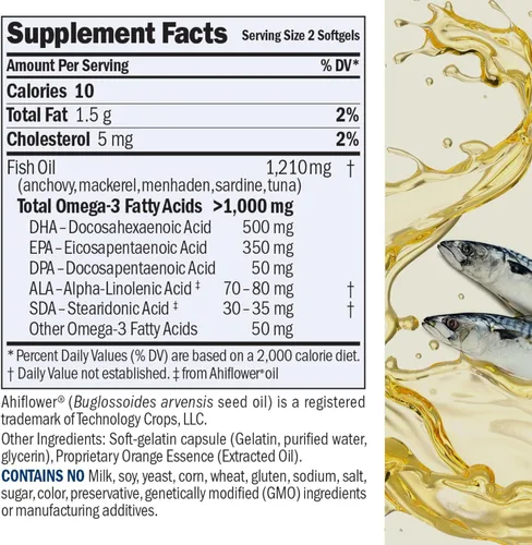 Miniatura 2 de ANDREW LESSMAN Maximum Essential Omega-3 Orange - 180 cápsulas blandas - Aceites omega-3 ultra puros y de alta potencia. Alto contenido de DHA, sin