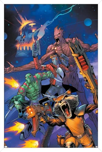 Miniatura 12 de Marvel Comics Guardianes de la Galaxia - Póster de pared con gritos grupales, 34 pulgadas de largo x 22.4 pulgadas de ancho, versión premium sin