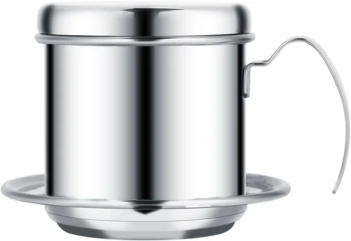 Miniatura 10 de Filtro de café vietnamita, cafetera gotera, taza de prensa portátil de acero inoxidable, infusor manual para oficina, hogar, cocina, campamento
