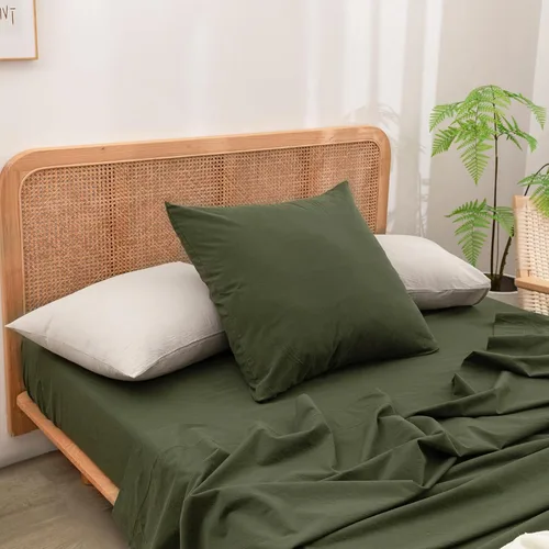 Miniatura 10 de BESTOUCH 100% Algodón Lavado Funda de Almohada para Cabello y Piel, Sensación de Lino, Suave, Cómoda, Transpirable, Juego de 2 Fundas de Almohada