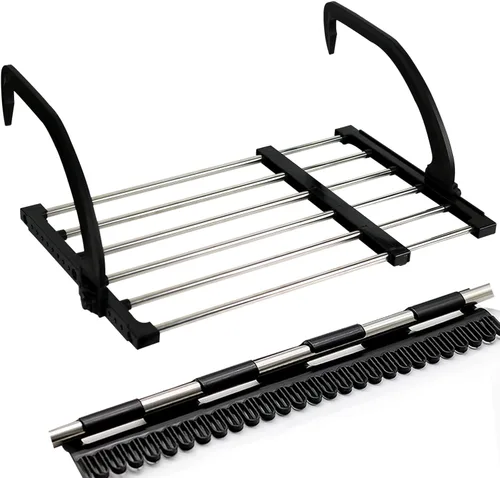 Tendedero portátil para barandillas de balcón, alféizar de ventana, toallero plegable para interiores y exteriores, estante retráctil para