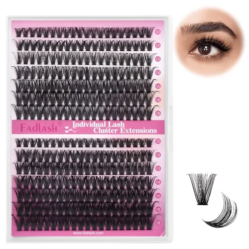 Miniatura 85 de Racimos de pestañas 10-16mm 144 piezas Bandeja mixta Pestañas individuales Rizo D Pestañas individuales en racimo Extensiones de pestañas