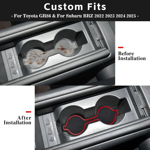 Miniatura 2 de Auprite Alfombrillas antipolvo para Toyota 86 Subaru BRZ Scion FR-S 2022 2023 2024 2025, ajuste personalizado, forros para portavasos de puerta