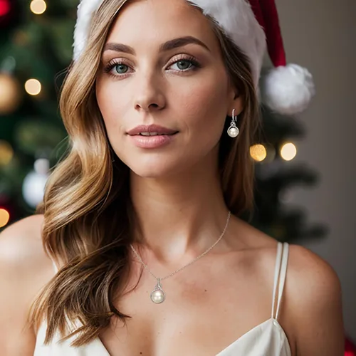Miniatura 3 de BriLove Regalos para mamá y mujer, plata de ley 925 con circonita cúbica AAA, collar de perlas cultivadas de agua dulce, juego de aretes para el día
