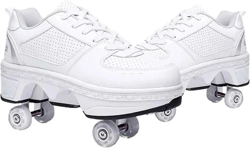 Miniatura 28 de Rueda de deformación de doble hilera Zapatos para caminar automáticos Deformación invisible Patín de ruedas 2 en 1 Patines de polea extraíble