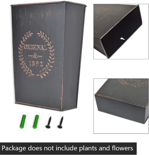 Miniatura 8 de LESEN Macetero de pared de metal rústico para colgar en el hogar, florero de pared para plantas o flores, interior o exterior, decoración de pared