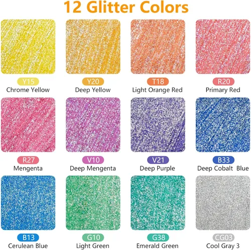 Miniatura 2 de Artecho Bolígrafos de pintura con purpurina, 12 colores acrílicos con purpurina con punta extra fina de 0.028 in para pintura de rocas, piedra