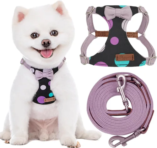 Miniatura 8 de Puppytie Arnés sin tirones para perro, con correa multifunción, pechera suave y ajustable para mascota, no ahorca, chaleco a prueba de escape, rosa