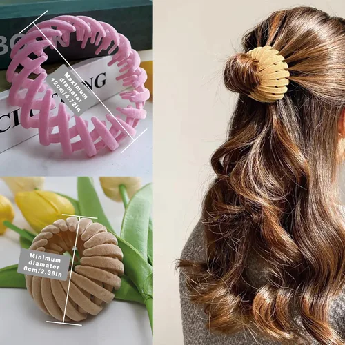 Miniatura 2 de 3 piezas de accesorios para el cabello para mujer, pinza mágica de nido de pájaro, pinza para moño Color-05