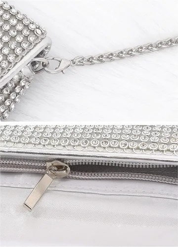 Miniatura 6 de Naimo Bolso cruzado con diamantes de imitación de cristal brillante para noche, sobre para teléfono celular, para fiesta, baile de graduación