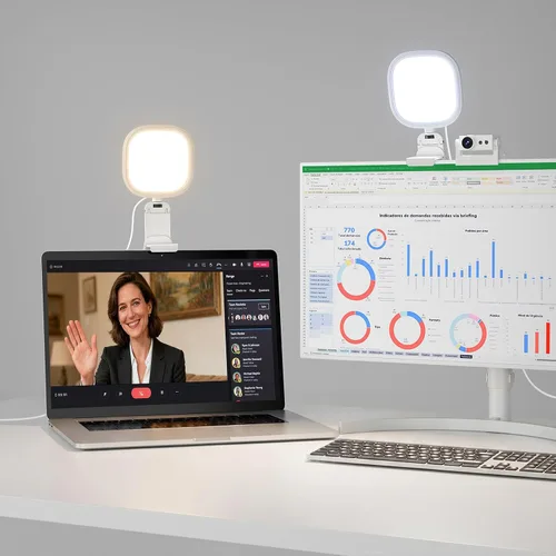 Miniatura 9 de Anillo de luz mejorado para laptop, monitor y escritorio: luz LED difusa para computadora con clip seguro para pantalla, soporte de monitor