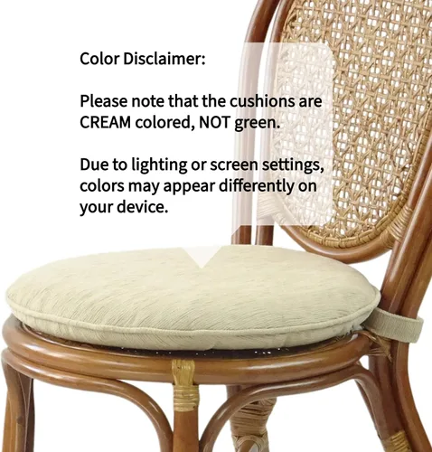 Miniatura 3 de Denver Dining - Silla auxiliar de mimbre hecha a mano con cojín color crema, ratán natural, colonial