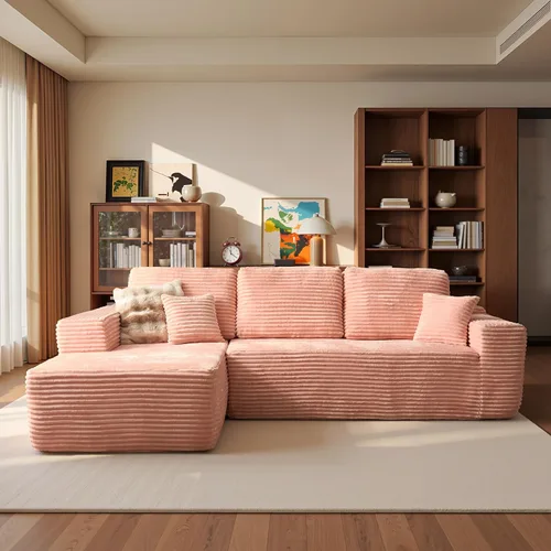 Miniatura 31 de ovios Sofá seccional Cloud de 96 pulgadas con chaise en forma de L, sofá modular moderno con asiento profundo, sofás tapizados para sala de estar