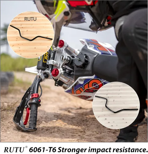Miniatura 3 de RUTU Manillares de dirt bike de 7/8 pulgadas con almohadilla de espuma - Manillares de motocicleta compatibles con CRF YZF KXF, KLX, RMZ, DRZ Pit