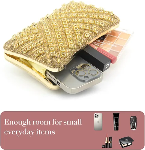 Miniatura 5 de Bolsos de mano con diamantes de imitación para mujer, bolso de noche brillante, bolso de novia de cristal para fiesta, graduación, boda