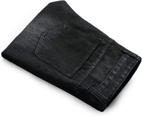Miniatura 7 de Jeans rasgados para hombre, ajustados, ajuste regular, pierna cónica, desgastados, pantalones de mezclilla para hombre con agujero