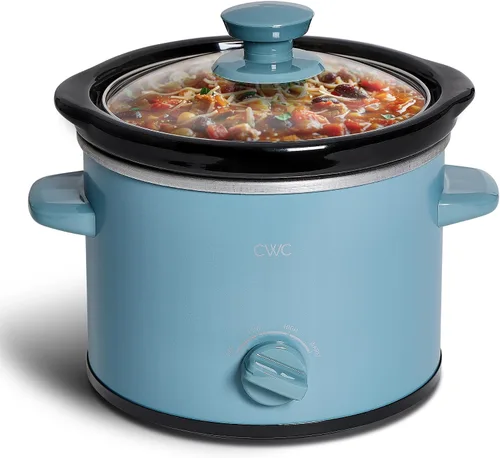 Miniatura 10 de COOK WITH COLOR 2QT Mini Olla de cocción lenta eléctrica redonda - Configuraciones ajustables, olla de gres extraíble, tapa de vidrio templado, apta
