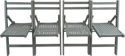 HomVent Juego de 4 sillas plegables de madera con rejillas, totalmente montadas, sillas plegables para eventos, silla de boda, asiento de listones
