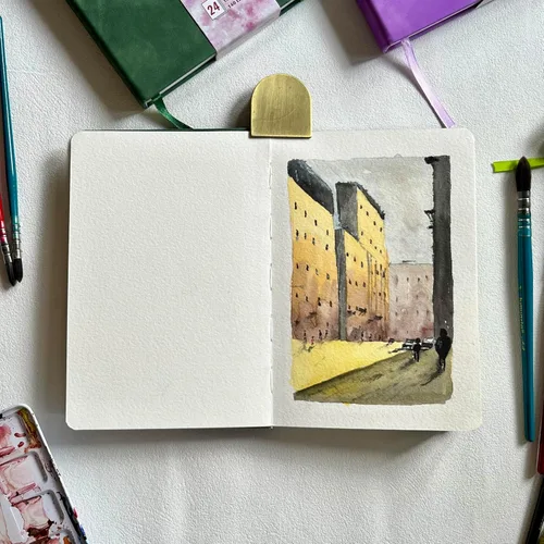 Miniatura 8 de tumuarta Cuaderno de bocetos de acuarela 100% algodón, prensa en frío, 7.5 x 5 pulgadas, 140 libras, 300 GSM, sin ácidos, 24 hojas, 48 páginas
