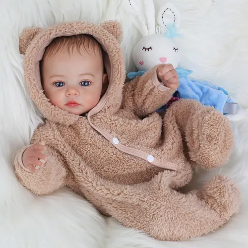 Miniatura 2 de KSBD Muñecas Reborn - Muñeca de bebé realista de 18 pulgadas, muñeca de niño de cuerpo completo estilo vida real con cuerpo de vinilo suave, puede