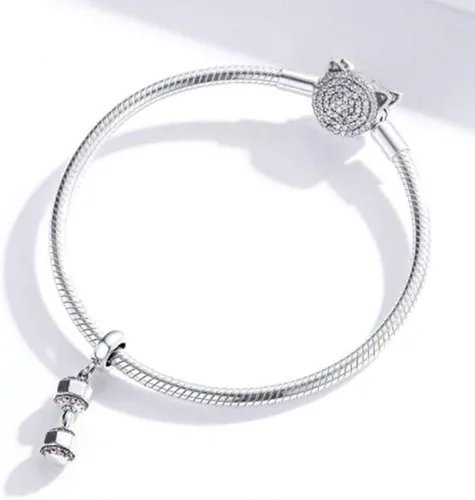 Miniatura 2 de MEETCCY Abalorios de plata de ley 925 para mujer diseño de estrella de mar luna unicornio para pulseras collar y dije compatible con pulseras