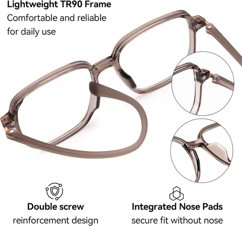 Miniatura 4 de Dollger Square Blue light Glasses for Women Men Oversized Bluelight Blocking Computer Screen Stylish Eyeglasses TR90 Frame