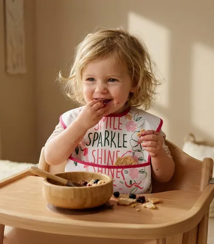 Miniatura 2 de Babero a Prueba de Desorden para Bebé Paquete de 3, Baberos de Alimentación para Destete Impermeables con Atrapador de Alimentos, Baberos