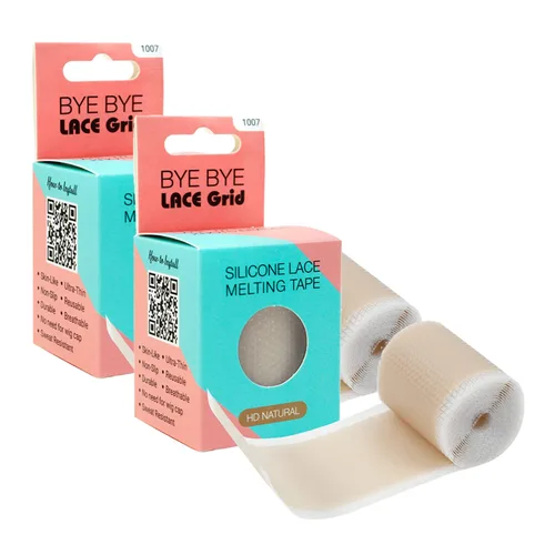 Miniatura 9 de STUDIO LIMITED Cinta de fusión de silicona para peluca de encaje y nudos, cinta de fusión Bye Bye Lace Grid HD natural para ocultar la piel