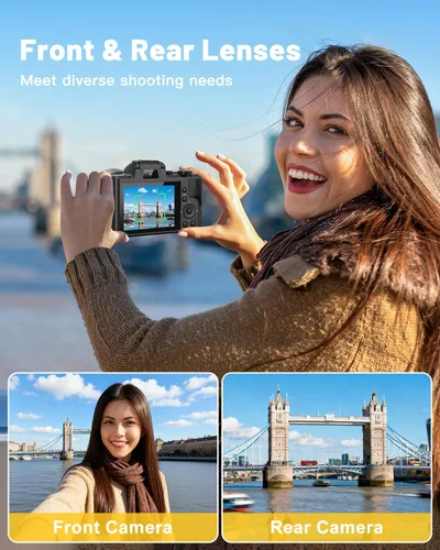 Miniatura 4 de Cámaras digitales 8K de 88 megapíxeles para fotografía, cámara WiFi de videoblogs de 8K para YouTube con enfoque automático y pantalla táctil