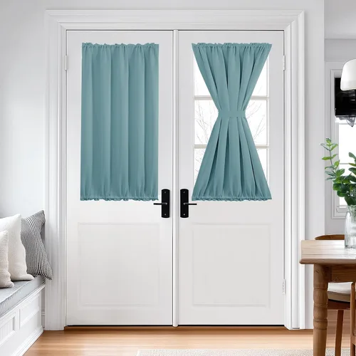 Miniatura 131 de Cortina térmica para puerta con bolsillo para barra, opacas, tratamiento de ventanas con ojales y ojales Deconovo 1 panel