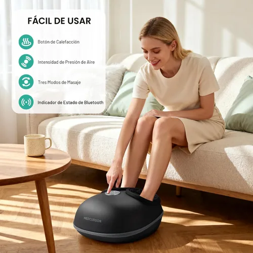Miniatura 2 de Medcursor Masajeador de pies con calor - Máquina de amasado profundo Shiatsu mejorada 2026, intensidad de compresión de aire múltiple, control