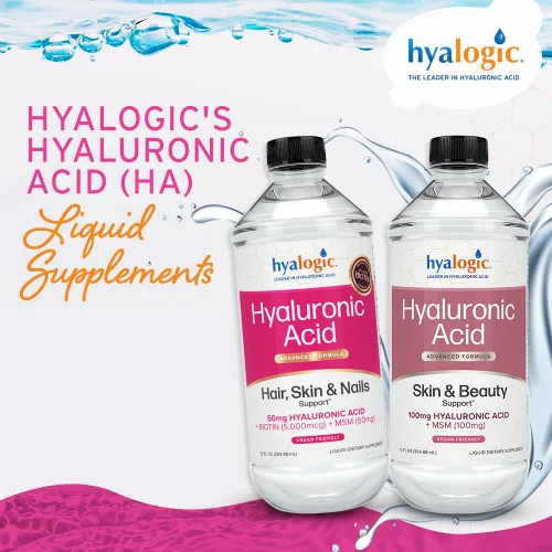 Miniatura 6 de Hyalogic Suplemento líquido de ácido hialurónico – Apoyo para un cabello, piel y uñas saludables con 5,000 mcg de biotina y 50 mg de MSM
