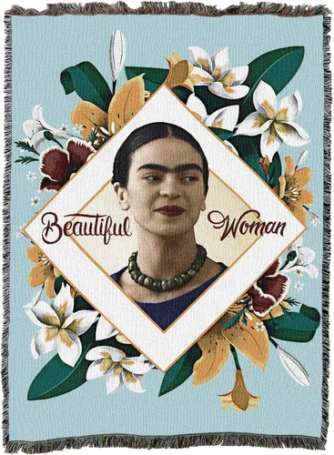 Miniatura 4 de Pure Country Weavers Frida Kahlo - Manta de mujer hermosa – Tapiz de regalo tejido de algodón – Fabricado en los Estados Unidos (72 x 54 pulgadas)