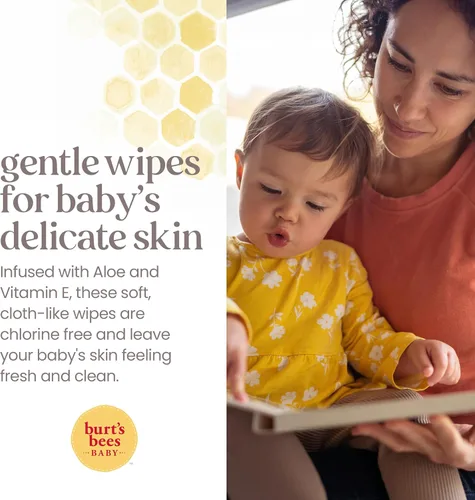 Miniatura 4 de Burt's Bees Toallitas para bebés, sin perfume naturales para pieles sensibles con aloe y vitamina E - 72 toallitas para bebés - Paquete de 10