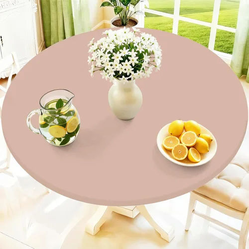 Miniatura 22 de Moosfor Mantel redondo de elastano, elástico ajustable impermeable para mesas de 18 a 24 pulgadas, mantel de picnic elástico lavable para Azul