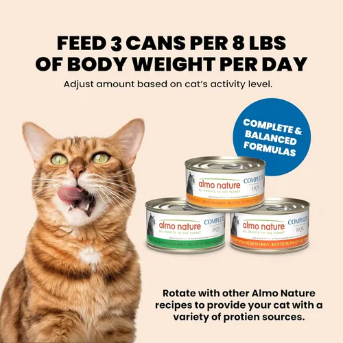 Miniatura 7 de almo nature HQS Complete CAT - Comida húmeda para gatos, receta de atún en salsa, comida para gatos sin granos, 2.47 onzas (paquete de 12)