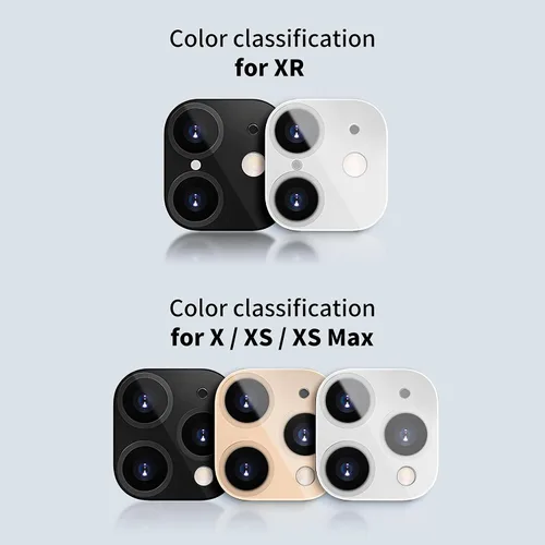 Miniatura 4 de LucBuy Protector de lente de cámara para iPhone X/XS/XS MAX Convert to iPhone 11 Pro/11 Pro Max, película de vidrio templado transparente ultra