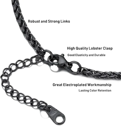 Miniatura 6 de PROSTEEL Collar de cruz para hombres y mujeres, acero inoxidable 316L, doradoplatanegrooro rosatono azul, hipoalergénico, dos tamaños, viene en caja
