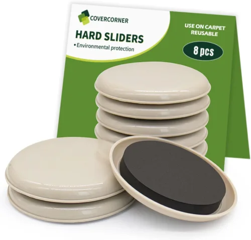 Miniatura 10 de Deslizadores de muebles para alfombra 4 piezas - 9 1/2 pulgadas Deslizadores para mover muebles, protectores de pisos para patas de sillas - Mueve
