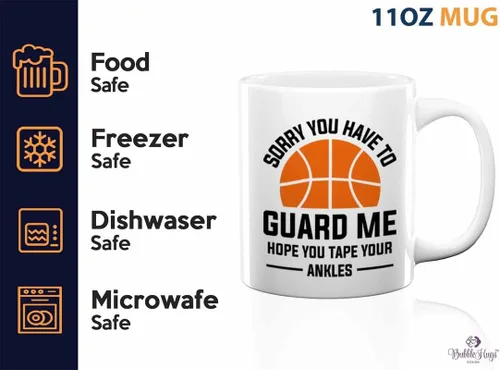 Miniatura 4 de Taza de café de baloncesto de 11 onzas, color blanco, tus tobillos, aros de baloncesto al aire libre, regalos de red para niños de 17 años, doble