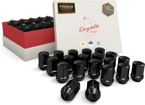 Miniatura 29 de Wheel Accessories Parts 20 tuercas de llanta M14x1.5 14x1.5 rosca OEM estilo fábrica 1.65" largo negro 7/8" 0.866 in hexagonal para Jeep Wrangler