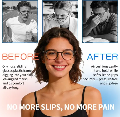 Miniatura 3 de Almohadillas de nariz antideslizantes para lentes de cámara de aire, cojines adhesivos de silicona suave, 30 almohadillas nasales para anteojos