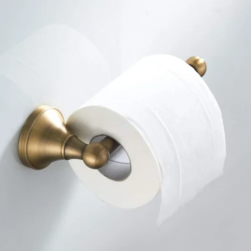 Miniatura 4 de Flybath Juego de accesorios de baño de 2 piezas, toallero y soporte para papel higiénico, latón antiguo, montado en la pared, bronce cepillado